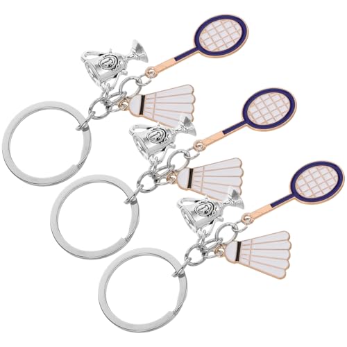 ABOOFAN 3 Stück Mini Badminton Schläger mit Ball und Pokal Anhänger Robustes Metall Accessoire für Taschen Geldbörsen und Schlüssel ABOOFAN 3 Stück Mini Badminton Schläger mit Ball und Pokal Anhänger Robustes Metall Accessoire für Taschen Geldbörsen und Schlüssel von ABOOFAN