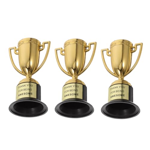 ABOOFAN 3 Stück Mini Gold Trophäen aus Kunststoff für Sportwettbewerbe Preise für Geburtstagspartys Belohnungen und Partydekorationen Ansprechendes Design Leicht und ABOOFAN 3 Stück Mini Gold Trophäen aus Kunststoff für Sportwettbewerbe Preise für Geburtstagspartys Belohnungen und Partydekorationen Ansprechendes Design Leicht und von ABOOFAN