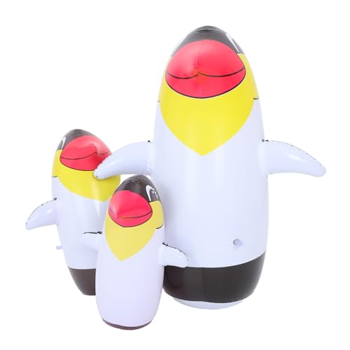ABOOFAN 3 Stück Teiliges Aufblasbares Pinguin Wetterfest mit Gewichteter Basis Kindgerechtes Gartendekor Cartoon Tierfigur für Interaktives und Sommerparty Zubehör von ABOOFAN