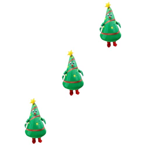ABOOFAN 3-Teiliger Aufblasbarer Bodysuit Aufblasbarer Overall Weihnachtsbaum-Kostüm Feiertags-Aufblasanzug Figurbetontes Maxikleid Weihnachtsmann-Outfit Aufblasbarer Anzug von ABOOFAN