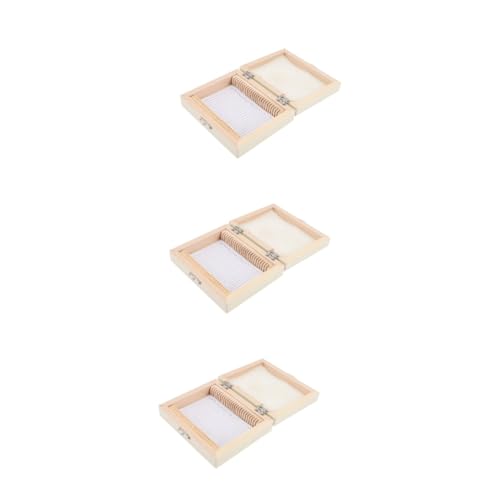 ABOOFAN 3Er-Packung Biologische Slice-Box Scheibe vorbereitet Kästen für Mikroskop-Objektträger Etuis für Mikroskop-Objektträger Mikroskop -Schleifbehälter Holz Beige von ABOOFAN