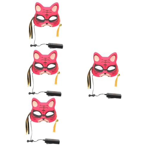 ABOOFAN 4 Stück Leuchtmasken Für Halloween Leuchtende Masken Realistischer Look Halloween Gesichtsbedeckung Für Kostüme Dekorative Gesichtsbedeckungen Kabuki Masken von ABOOFAN