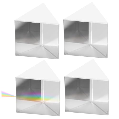 ABOOFAN 4 Stück Optisches Glasprisma Kristall Dreiecksprisma für Lichtbrechung Physikunterricht Regenbogen Prisma für Studenten Wissenschaftler Fotografen Kompakt und Benutzerfreundlich von ABOOFAN