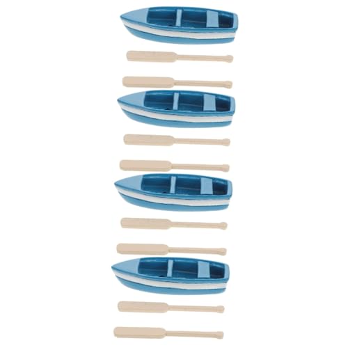 ABOOFAN 4 Stück Wohnkultur Bootsmodell Miniatur-Puppenhausboot Boot Figur Auto Modelle Ornament Harzmodell Paddel-Modell Haushalt Dekorationen Sommerstrand Boot aus Harz Requisiten hölzern von ABOOFAN