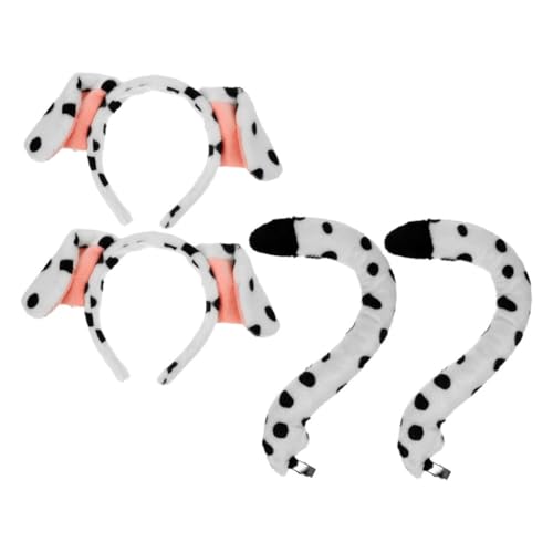 ABOOFAN 4 Stück Teiliges Dalmatiner Kostüm Set mit Hundeohren für Halloween Cosplay und Geburtstagsfeiern Accessoires für Erwachsene von ABOOFAN