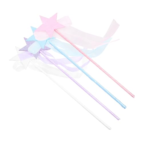 ABOOFAN 4 Stück Teiliges Glitzernder Sternen Zauberstab für Feen Kostüme Perfektes Party Accessoire für Geburtstagsfeiern Cosplay und Auftritte Rosa Blau und Weiß von ABOOFAN