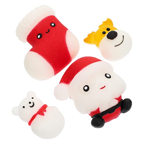 ABOOFAN 4 Stück Weihnachtsspielzeug Zum Stressabbau Weihnachtssto Geschenke Stressbälle Für Erwachsene Spielzeuge Weihnachtssocken Stressball TPR Combo-Platte Tier von ABOOFAN
