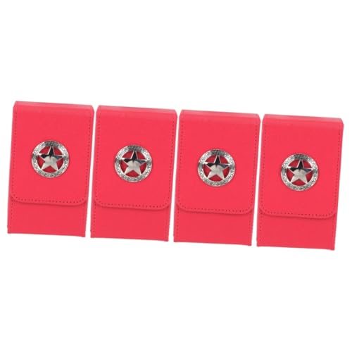 ABOOFAN 4Er-Box Pentagramm-Aufbewahrungsbox Tarot-Aufbewahrungshalter Spielkartenetui Lagerregale PU-Pokerhalter Vorratsbehälter Universal- Karton Hülse Aufbewahrungskiste Container Leder von ABOOFAN