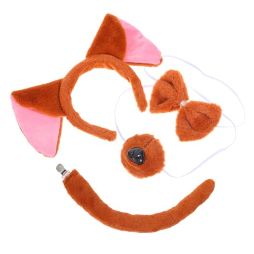 ABOOFAN 4stücke Teiliges Hundekostüm Cartoon Tierohren Haarband Mit Fliege Nase Und Für Mädchen Und Erwachsene Für Cosplay Themenpartys Und Interaktive Spiele ABOOFAN 4stücke Teiliges Hundekostüm Cartoon Tierohren Haarband Mit Fliege Nase Und Für Mädchen Und Erwachsene Für Cosplay Themenpartys Und Interaktive Spiele von ABOOFAN