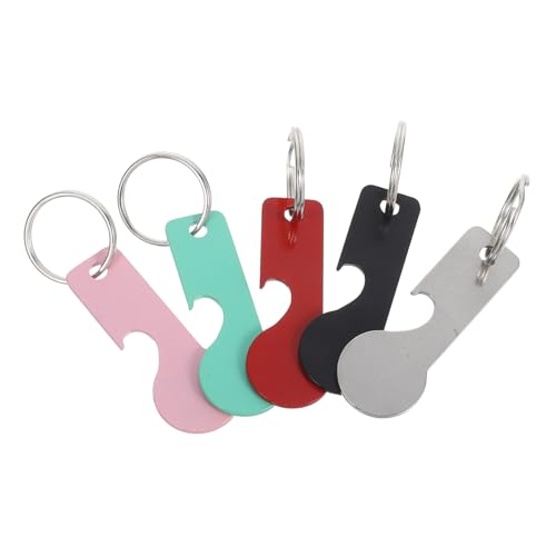 ABOOFAN Robustes Edelstahl-einkaufswagen-schlüsselanhänger-set – 5-teilig Für Einkaufswagen-zubehör von ABOOFAN