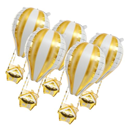 ABOOFAN 5 Stück Aluminium Folienballons Form von Heißluftballons Geburtstagsdeko Festtagsdekoration für Kinderpartys und Hochzeiten Farbenfrohe Partybedarf von ABOOFAN