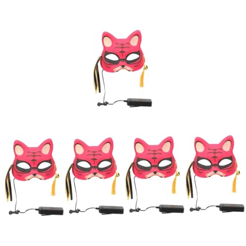 ABOOFAN 5 Stück Leuchtmasken Gesichtsabdeckung Für Kostüme LED Gesichtsabdeckung Dekorative Gesichtsabdeckungen Tier Leuchtende Gesichtsmaske Halloween Party Fuchs von ABOOFAN