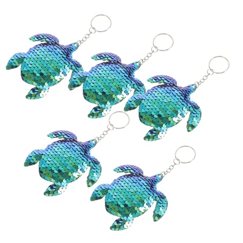 ABOOFAN 5 Stück Schildkröten Schlüsselanhänger aus Glitzer Pailletten Langlebiger Metallanhänger Vielseitiger Taschen und Schlüsselbund Schmuck Lebensechte Tier Deko für Alltag und von ABOOFAN