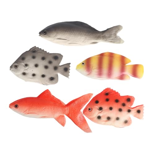ABOOFAN 5 Stücke Künstliche Modellfische aus PU Lebensechte Simulation Fischfiguren für Meereswissen Pädagogisches Spielzeug Detaillierte Handwerkskunst Realistische Tiermodelle von ABOOFAN