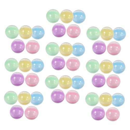 ABOOFAN 50 Stück Füllbare Runde Kapseln Halbtransparente Macaron-Farben Drehbare Kunststoffkugeln für Automaten Candy-Container DIY Spielzeugbehälter von ABOOFAN
