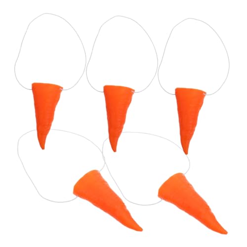 ABOOFAN 5pcs Schneemann -karottennase Einzigartige Und Entzückende Falsche Karottennase Für Cosplay Snowman Clown Kostümzubehör Mit Gummiband von ABOOFAN