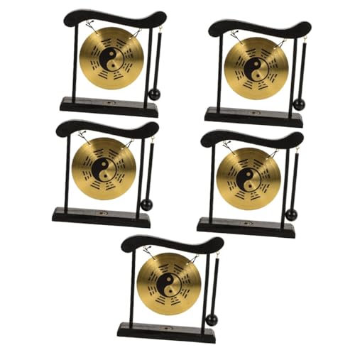 ABOOFAN 5st Gong-verzierung Desktop-gong Für Den Haushalt Miniaturdekoration Desktop-dekor Gong-Instrument Gongs Für Den Meditationstisch Heimtextilien Vintage-dekor Holz Kunstwerk von ABOOFAN
