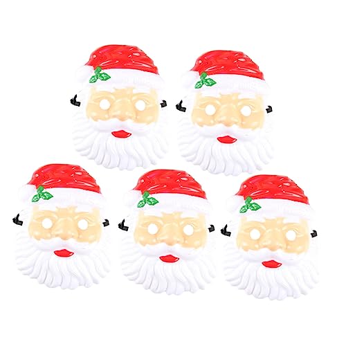 ABOOFAN Weihnachtsmaske Kinder 5 Stück Weihnachtsmannmaske Lustige Plastikmaske für Weihnachten Cosplay Party Foto Requisite Leicht und Bequem Langlebig von ABOOFAN