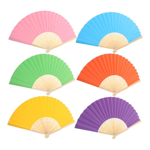 ABOOFAN 6 Stück Bunte Papierfächer Leichte Faltbare Handfächer für DIY Kunstprojekte Kindergarten und Feierlichkeiten Blanko zum Gestalten und Dekorieren ABOOFAN 6 Stück Bunte Papierfächer Leichte Faltbare Handfächer für DIY Kunstprojekte Kindergarten und Feierlichkeiten Blanko zum Gestalten und Dekorieren von ABOOFAN