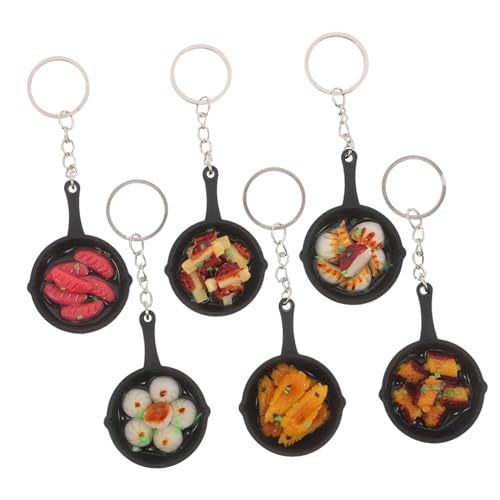 ABOOFAN 6 Stück Mini Food Schlüsselanhänger Niedliche Simulation Pfannen Anhänger mit Bratwurst Garnelen Teigtaschen Kompakt Tragbar als Taschen oder Autoschlüssel Charme für ABOOFAN 6 Stück Mini Food Schlüsselanhänger Niedliche Simulation Pfannen Anhänger mit Bratwurst Garnelen Teigtaschen Kompakt Tragbar als Taschen oder Autoschlüssel Charme für von ABOOFAN