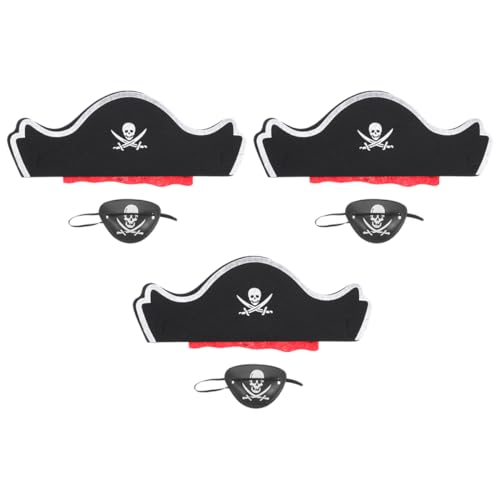 ABOOFAN 6 Stück Teiliges Piratenkostüm Set für Piratenhut und Augenklappen für Halloween und Themenpartys Perfektes Zubehör für Karneval und Cosplay Hochwertiges Material für Langlebigen von ABOOFAN