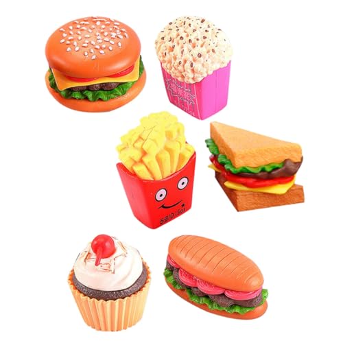 ABOOFAN 6st Simuliertes Hamburger-hot-Dog-Pommes-modellspielzeug Gefälschte Burger-ausstellungsmodelle Gefälschtes Küchenlebensmittelmodell Spielzeuge Pommes Frittes PVC Falsches Brot von ABOOFAN