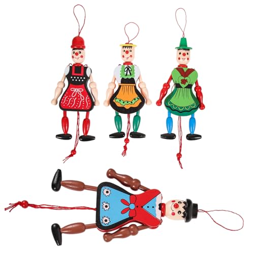 ABOOFAN 8 STK Puppen Kinderspielzeug für Mädchen Weihnachtsbaum hängende Dekoration hölzerne Marionettenpuppe hölzerne hängende Marionettenpuppe Halloween Handpuppe schmücken Baby Bambus von ABOOFAN