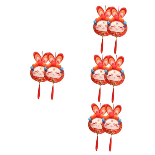 ABOOFAN 8 STK Jahr des Hasen-maskottchens Entzückendes Häschendekor Desktop-Spielzeug Jahr des Kaninchens 2023 Abbildung Ausgestopfte Hasen Plüschhase Tier Neujahrsvorräte Pp Baumwolle von ABOOFAN