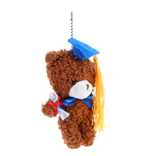 ABOOFAN Abschlusssaison Dr. Bär Abschlussbär Abschlussschlüsselkettenplüsch Abschluss Stofftier Bär Abschlusskappen Mini Bear Abschluss Plüsch Bär PP Baumwolle Brown von ABOOFAN