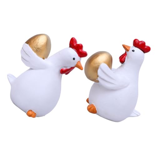 ABOOFAN Cartoon Hühnerfigur aus Langlebigem Resin Farbecht und Kompakt Vielseitige Dekoration für Garten Küche Büro Wohnaccessoire für Innen und Außen von ABOOFAN
