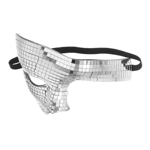 ABOOFAN Glitzernde Disco Halbgesichts Maske Silber Reflektierende Spiegeloberfläche Leichte Damen Masquerade Maske für Halloween Party Karneval Tanz und Kostüm Events ABOOFAN Glitzernde Disco Halbgesichts Maske Silber Reflektierende Spiegeloberfläche Leichte Damen Masquerade Maske für Halloween Party Karneval Tanz und Kostüm Events von ABOOFAN