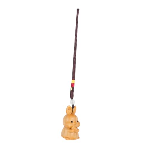 ABOOFAN Hasen-Ornament-Statue Aus Holz Handgefertigt Geschnitzt Für Büro Zuhause Weihnachtsdekoration von ABOOFAN