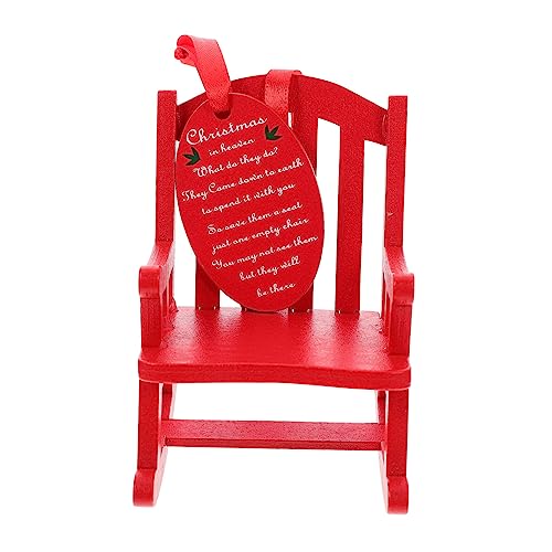 ABOOFAN Holz Deko Mini Schaukelstuhl Ornament Kleines Möbelstück für Puppenhaus Handgefertigt Dekorativer Anhänger für Büro Festtagsdekoration Natürliche Holzoptik von ABOOFAN