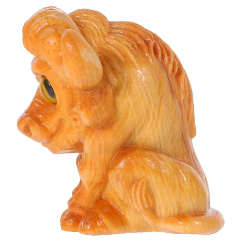 ABOOFAN Holz Rinderfigur Tierskulptur Tischdeko Miniatur Tierornament Dekoration Handwerk Statue Schnitzerei Ornament Schreibtisch Figur von ABOOFAN
