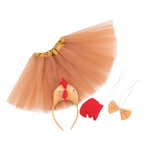 ABOOFAN Hühnchen Kostümset mit Hühner Stirnband Tutu und Teiliges Cosplay Zubehör für Ostern Karneval und Themenpartys für Fesselnde Auftritte von ABOOFAN