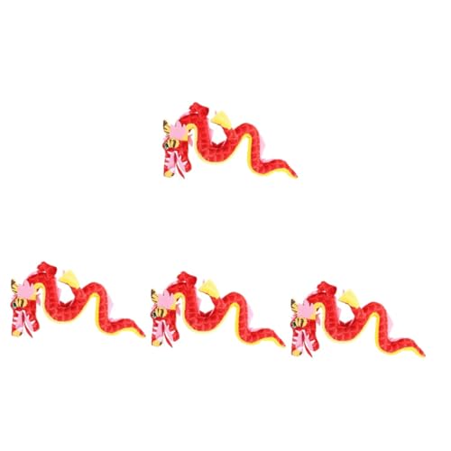 ABOOFAN 4 Stück Drachenpuppenmaskottchen Chinesische Drachenpuppe Chinesisches Neujahr Plüschtier Plüsch-drachenpuppe Waren des Neuen Jahres Kind Pp Baumwolle Chinesisches Tierkreiszeichen von ABOOFAN