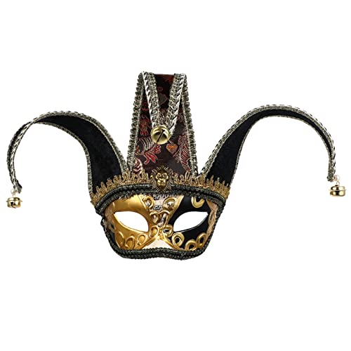 ABOOFAN Maskerade-Maske für Männer und Frauen, venezianische Narren-Maske, Halbgesichtsmaske für Halloween, Kostümparty, Ball, Abschlussball, Wanddekoration (schwarz) von ABOOFAN