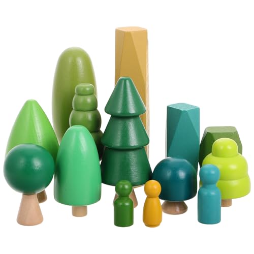 ABOOFAN Mini Holz Bäume Langlebiges Hölzernes Waldspielzeug Pädagogisches Miniatur Baumspielzeug für Kleinkinder Fördert Hand Auge Koordination als Geburtstags von ABOOFAN