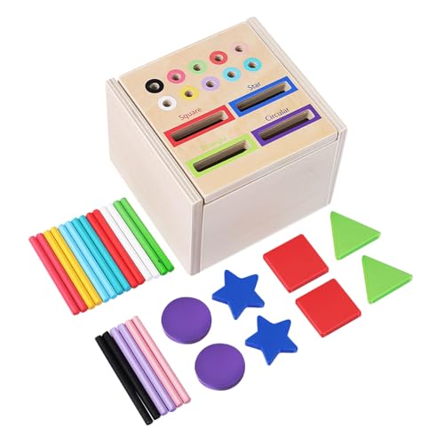 ABOOFAN Montessori Holzspielzeug Farb und Formsortierspielzeug Interaktives Lernspiel für Kleinkinder Fördert Farberkennung Kognitive Entwicklung für Vorschule und Frühkindliche Bildung von ABOOFAN