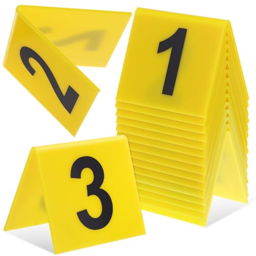 ABOOFAN Numerische Marker aus Acryl für Tische 15 Stück Set mit gelber Basis und schwarzen Ziffern Tischkarten für Restaurants leicht zu reinigen und anpassbar Größe ABOOFAN Numerische Marker aus Acryl für Tische 15 Stück Set mit gelber Basis und schwarzen Ziffern Tischkarten für Restaurants leicht zu reinigen und anpassbar Größe von ABOOFAN