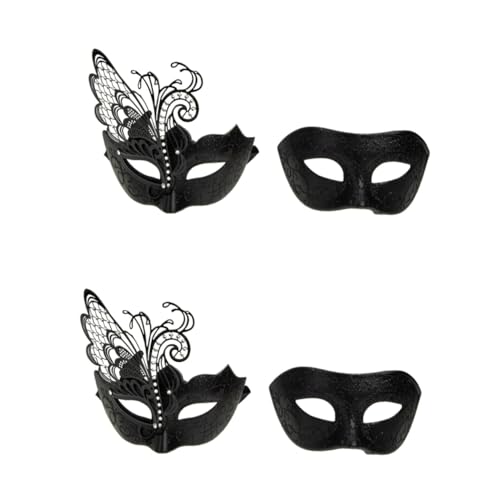 ABOOFAN 4 Stück Maskerade Maske Venezianische Masken Frauen Halloween-party-maske Karneval-kostüm Karnevalsmasken Kostümzubehör Schwarze Zierleiste Bilden Eisen Abschlussball Liebhaber von ABOOFAN