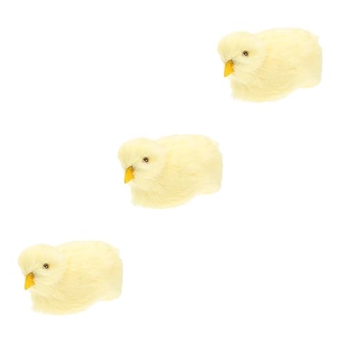 ABOOFAN Piepsendes Küken 3st Simulationsküken Füller Für Osterkörbchen Simulierte Kükenstütze Tierweiches Spielzeug Osterküken Spielzeug Flauschige Küken Zu Ostern Statue Kind Plastik Füllung von ABOOFAN
