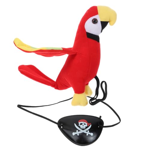 ABOOFAN Piratenpapagei aus Plüsch, Halloween, auf der Schulter, Piratenkostüm-Zubehör für Kinder, Papageienspielzeug aus Plüsch ABOOFAN Piratenpapagei aus Plüsch, Halloween, auf der Schulter, Piratenkostüm-Zubehör für Kinder, Papageienspielzeug aus Plüsch von ABOOFAN