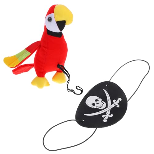 ABOOFAN Plüsch Piratenpapagei Schulterprop für Lebensechte Verkleidung für Halloween Cosplay und Piraten Rollenspiele für Kostümpartys und Themen Events von ABOOFAN