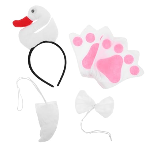 ABOOFAN Plüsch Weißer Gänse Kostümset für Haarreif Schleife und Handschuhen Tierkostüm für Karneval Kinderfest Halloween und Fasching ABOOFAN Plüsch Weißer Gänse Kostümset für Haarreif Schleife und Handschuhen Tierkostüm für Karneval Kinderfest Halloween und Fasching von ABOOFAN