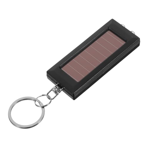 ABOOFAN Solar-Taschenlampe Mini-Taschenlampen-Schlüsselanhänger Picknick kleiner Taschenlampen Taschen-Taschenlampe Schlüsselanhänger Solar-Notfall-Taschenlampe Abs Schwarz von ABOOFAN