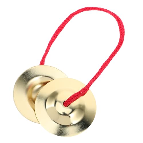ABOOFAN Spielzeugbecken Instrumente für Handbecken Becken für Musical Finger Castanets Grifftrommel Maracas- für Kleinkinder Mini-Musikinstrumente Metall Golden von ABOOFAN