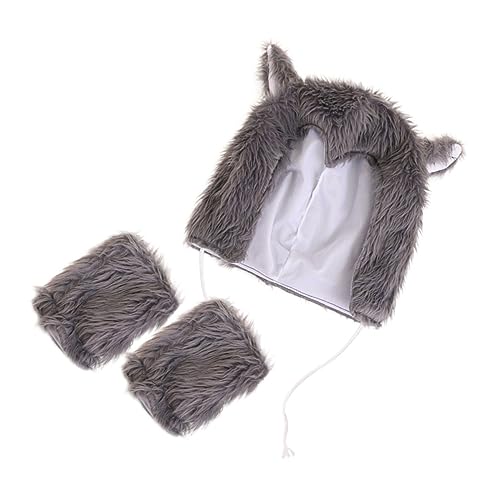 ABOOFAN Tierhut-maske Für Mädchen Flauschiges Hut-set Mit Fäustlingen Für Halloween-party Cosplay ABOOFAN Tierhut-maske Für Mädchen Flauschiges Hut-set Mit Fäustlingen Für Halloween-party Cosplay von ABOOFAN