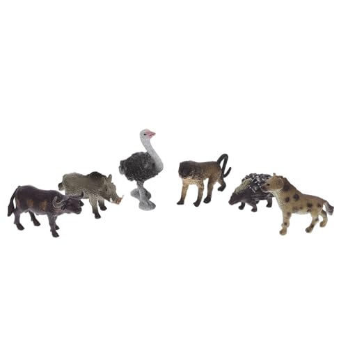 ABOOFAN Afrikanisches Tiermodell-Set – 6-teiliges Lebensechtes Harzspielzeug Miniaturdekorationen Wildtierfiguren Für Den Schreibtisch Sammlerstücke von ABOOFAN