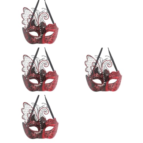 ABOOFAN 4 Stück Schmetterlingsmaske aus Metall Rollenspiel-Outfits Karneval-Kostüm venezianische Partei Paar-Outfits Maskerade-Maske Kostüm Maske Party-Kostümmaske luxuriös bilden Plastik von ABOOFAN